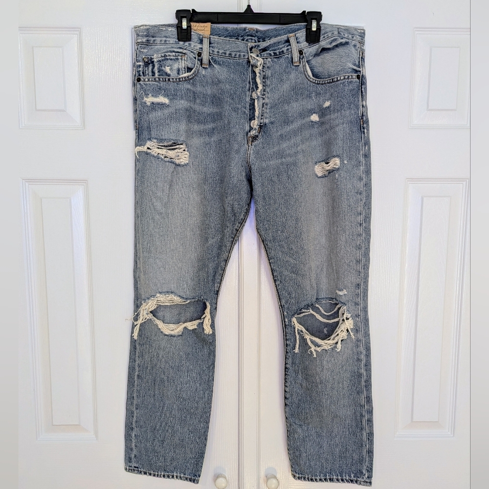 Denim & Supply Ralph Lauren Linden Distressed Boyfriend Jeans Size 32